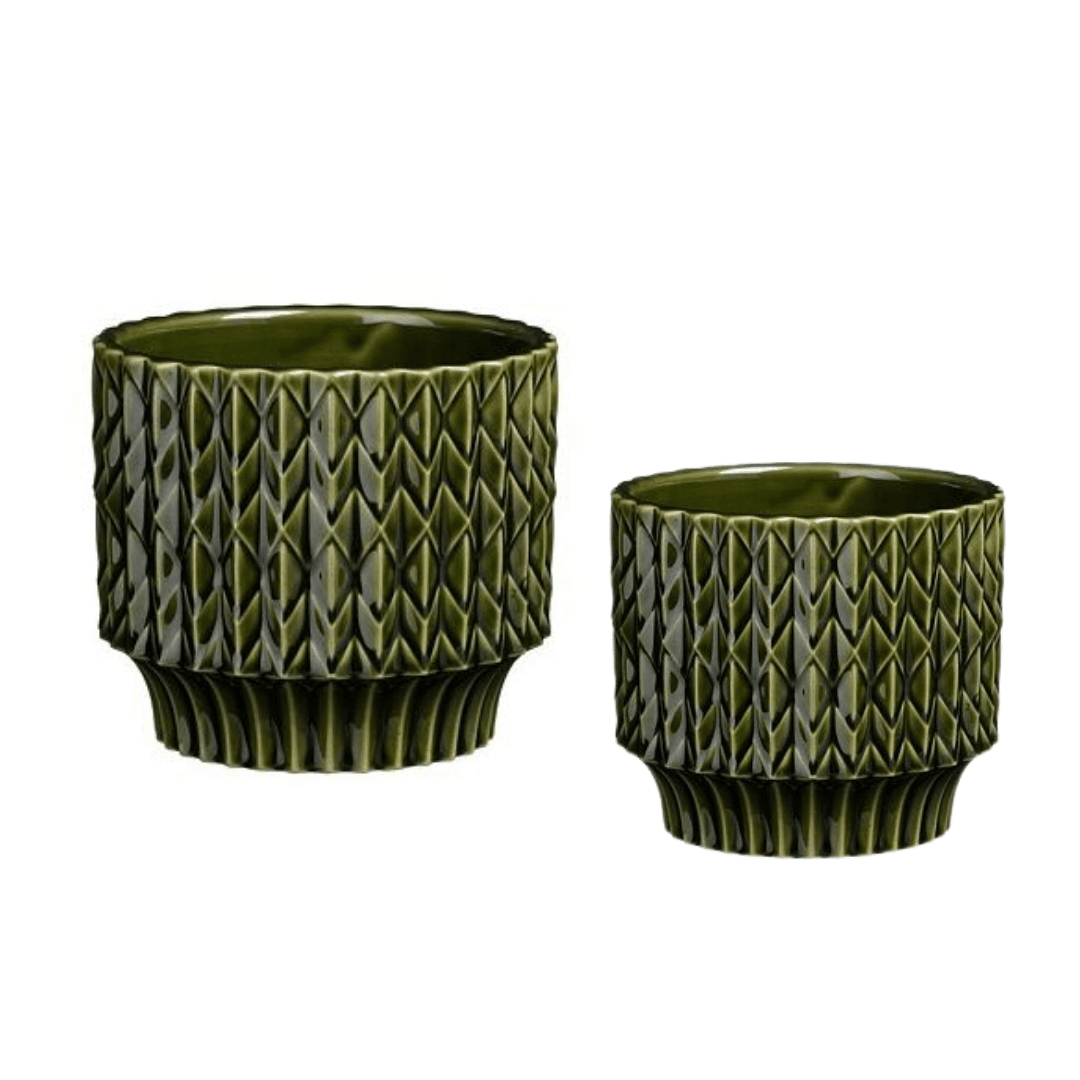 Lauria Indoor Pot Round Dark Green