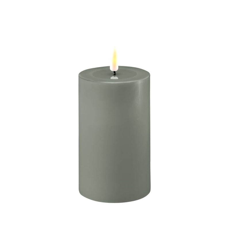 LED Candle Salvie Green 7.5x12.5cm