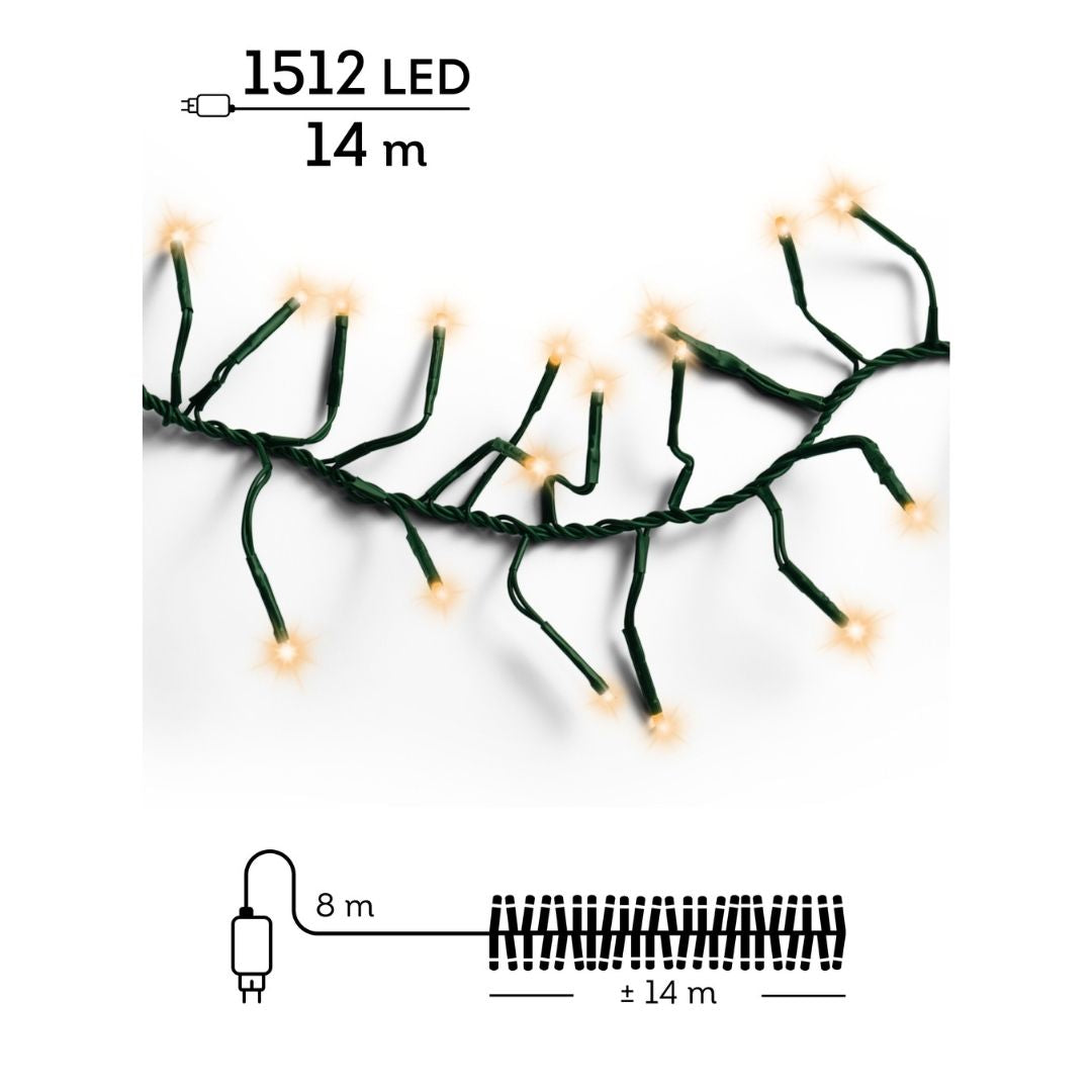 Christmas LED Cluster Lights Classic Warm 1512 LED