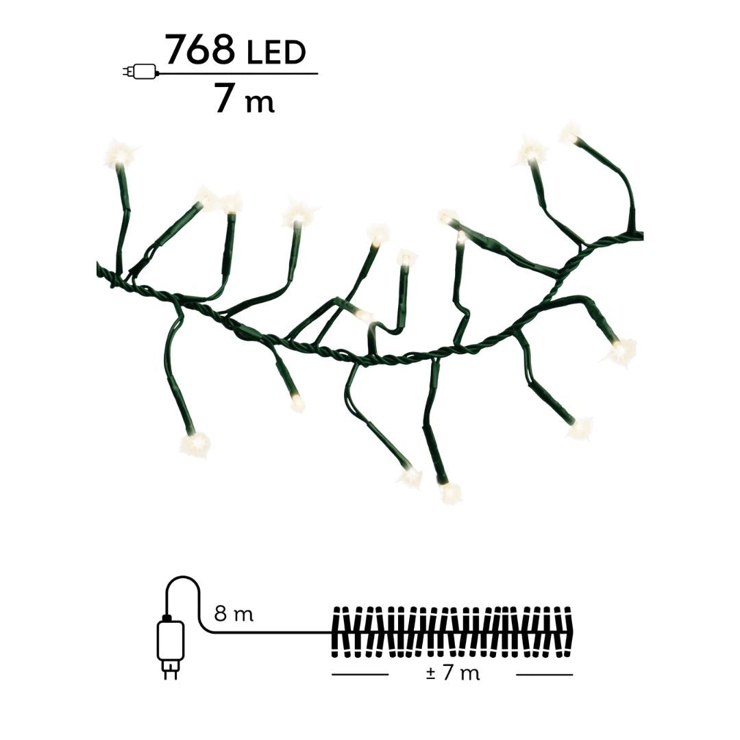 Christmas LED Cluster Lights Warm White 768 LED