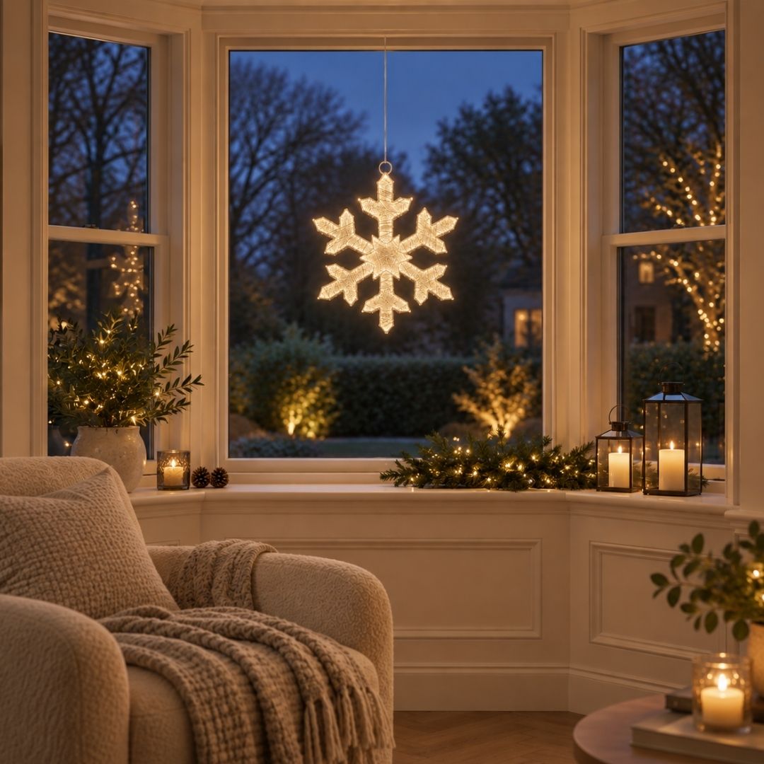 LED Christmas Snowflake Fabric
