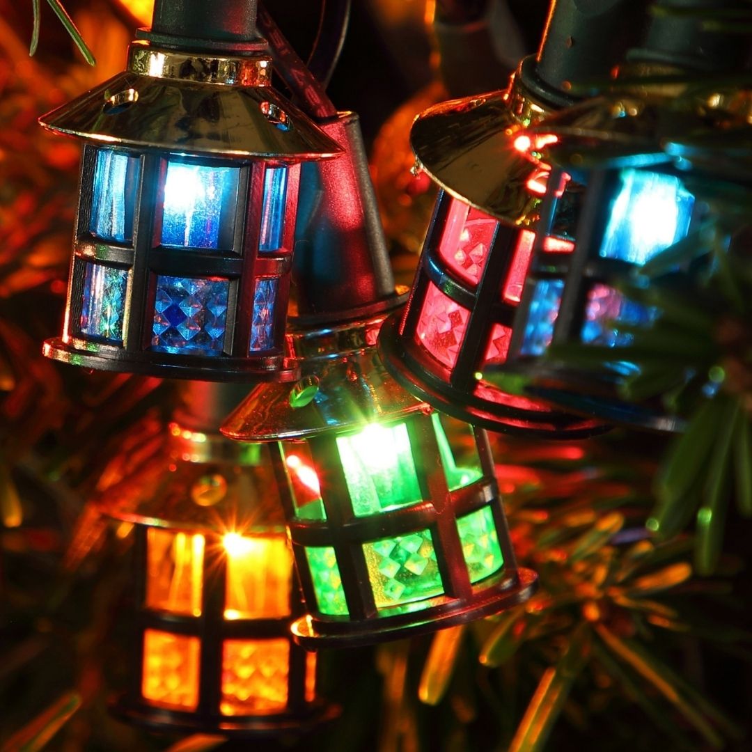 Christmas Lights Victorian Lanterns 80 LED Multicolour