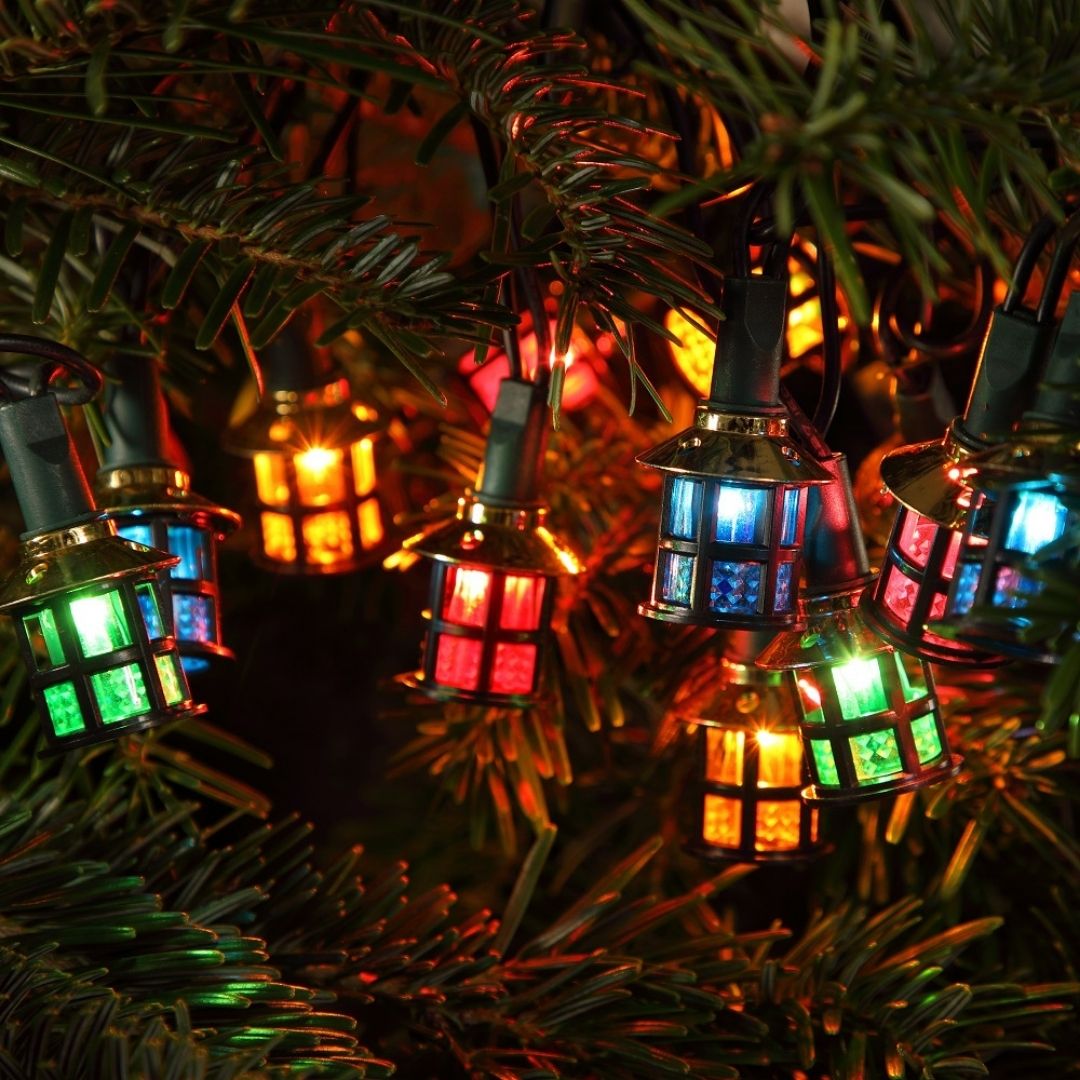 Christmas Lights Victorian Lanterns 80 LED Multicolour
