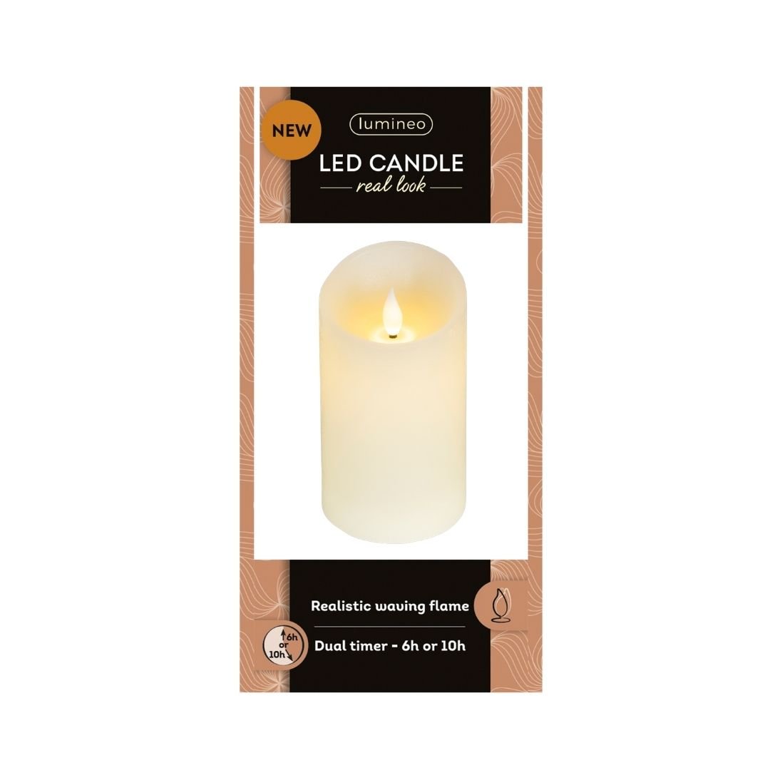 LED Wax Candle White - 13.5cm