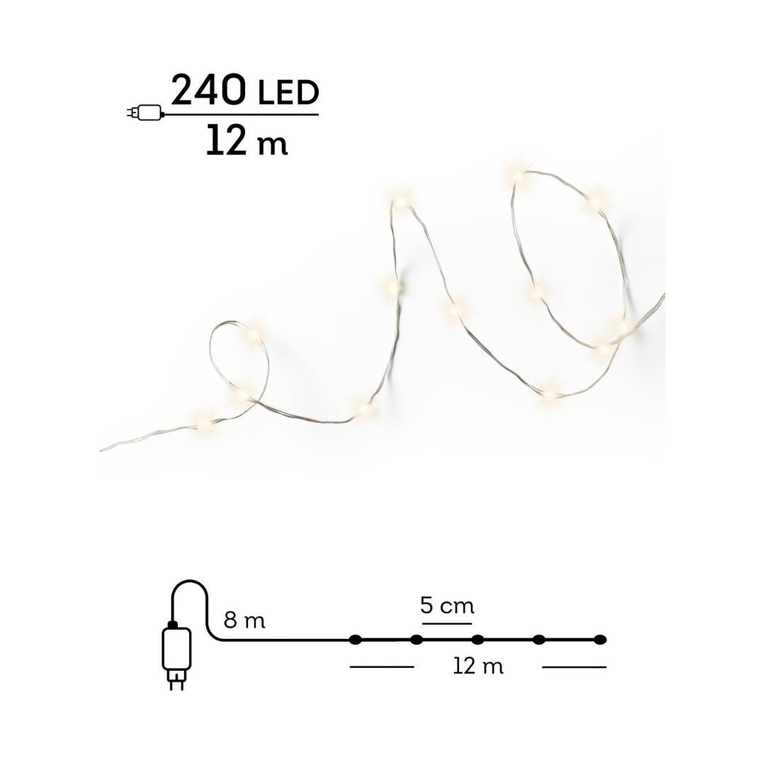 Micro LED String Lights Warm White 240 LED