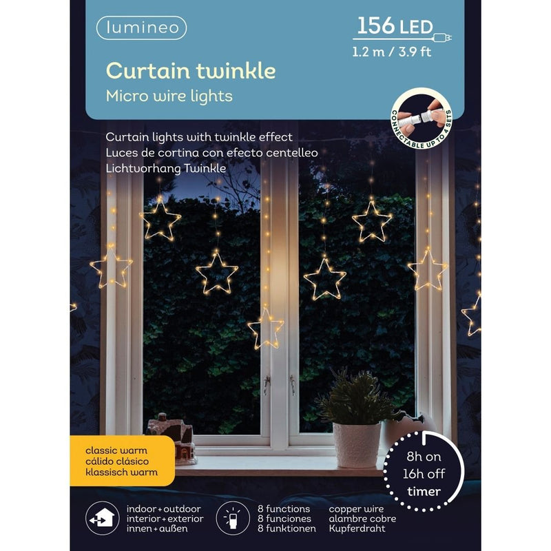 Micro LED Twinkle Curtain Lights - Classic Warm