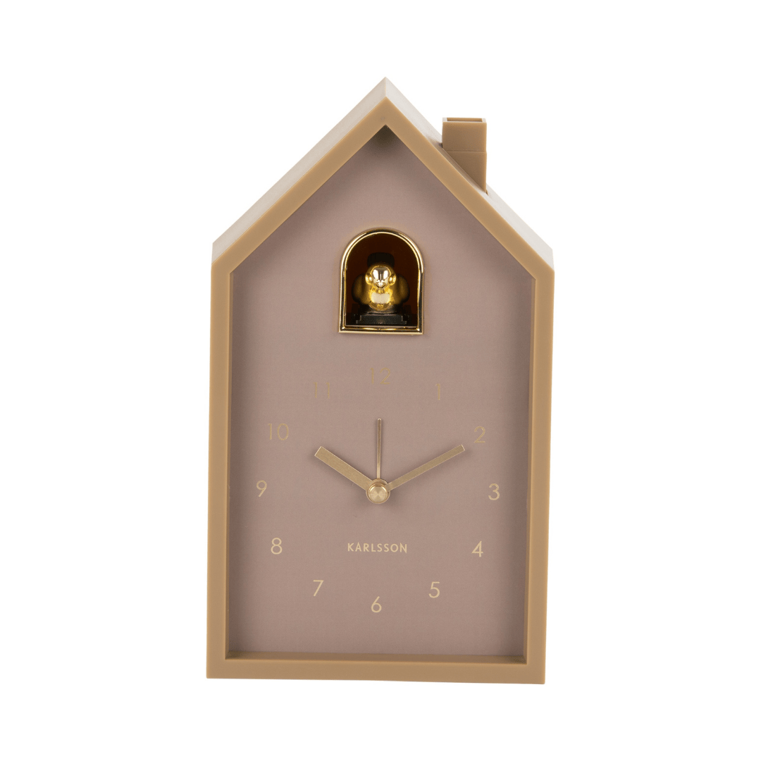 Modern Cuckoo Alarm Clock Mocha Brown