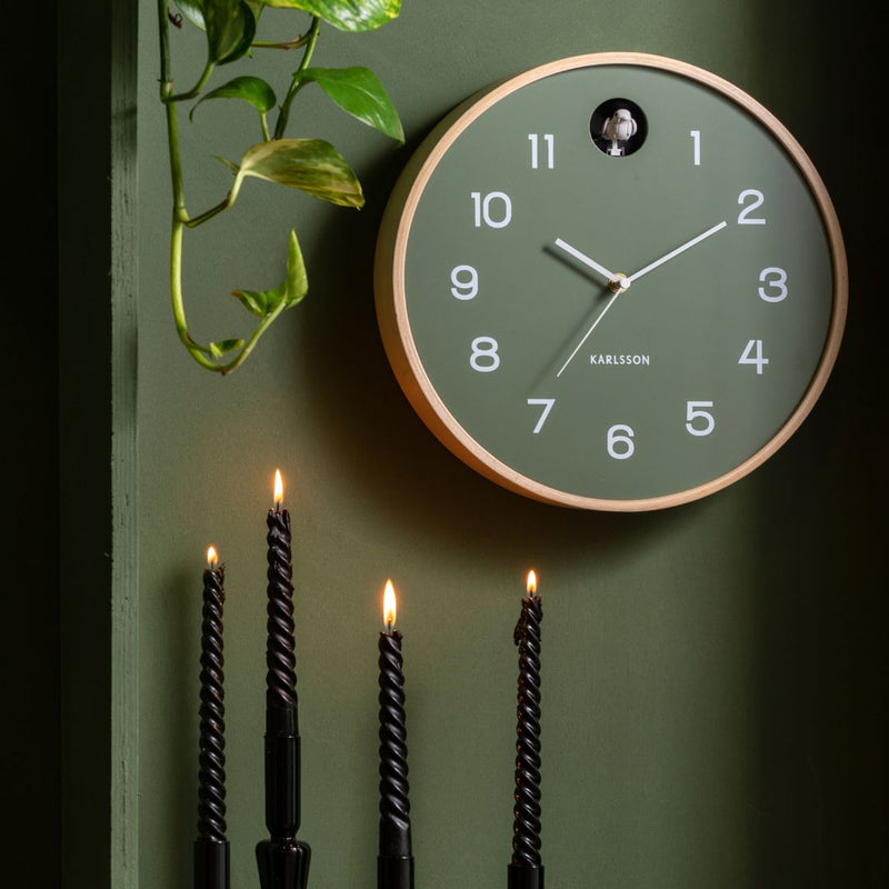 Modern Cuckoo Clock Birch - Green