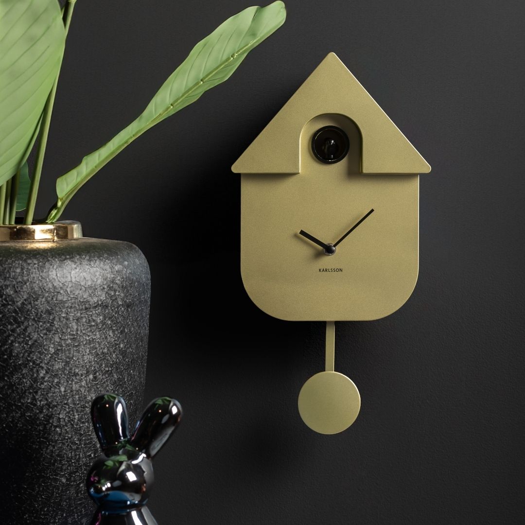 Modern Cuckoo Clock Metallic Gold