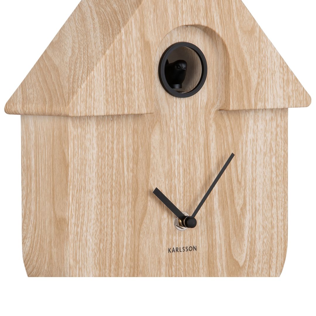 Modern Cuckoo Wall Clock Light Wood