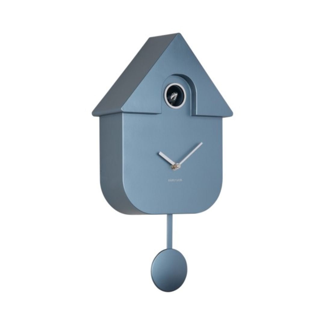 Modern Cuckoo Wall Clock Metallic Blue