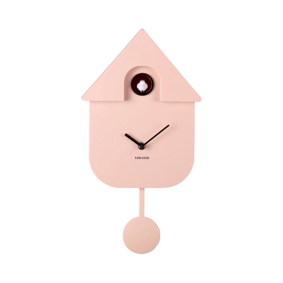 Modern Cuckoo Wall Clock Soft Pink