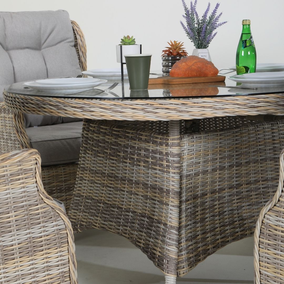 Mykonos Rattan Garden 4 Seat Dining Furniture Set