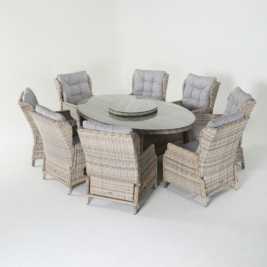 Mykonos Rattan Garden 8 Seat Dining Furniture Set