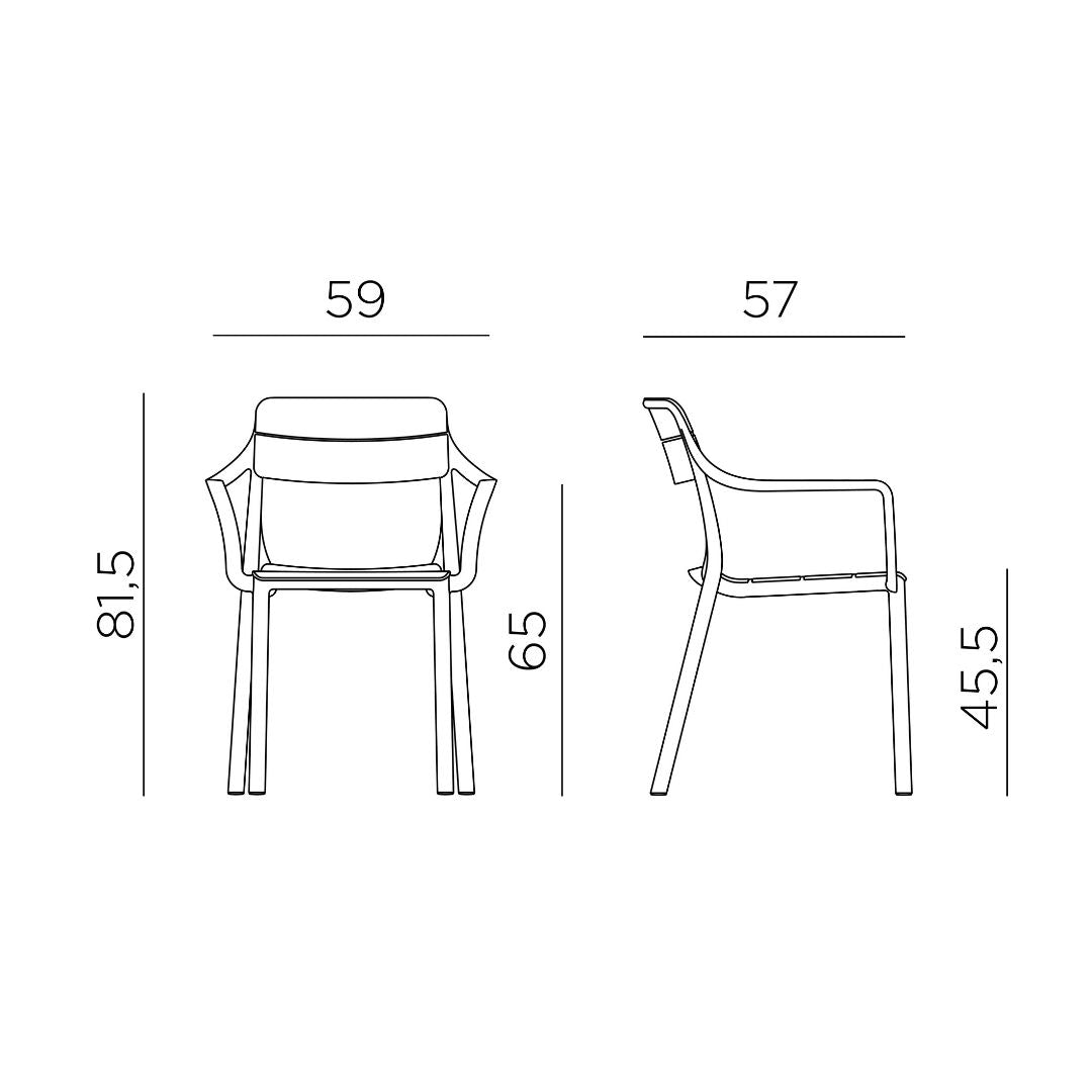 Outdoor Arm Chair Cassia - Burgundy