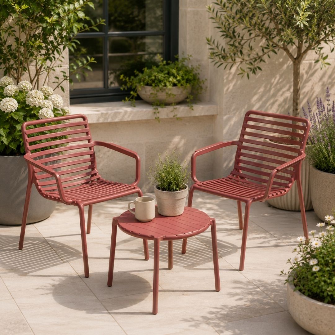 Doga Garden Bistro Furniture Set - Marsala