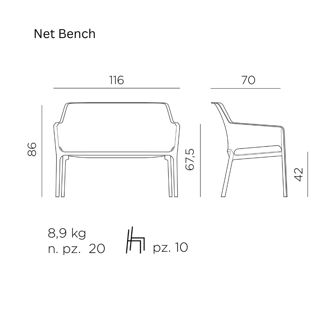 Net 4 Seat Garden Lounge Furniture Set Senape - Mustard