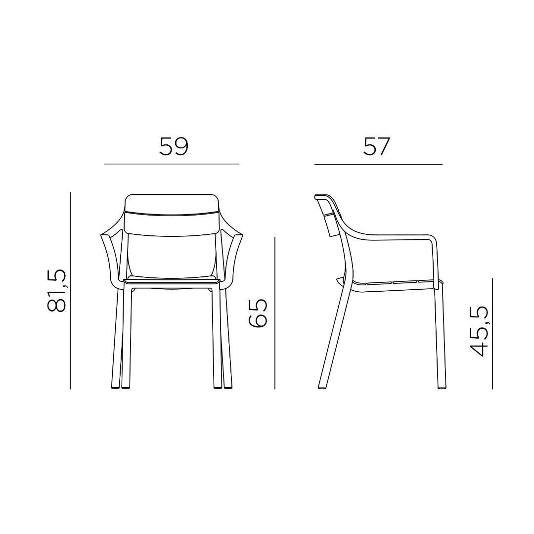 Outdoor Arm Chair Cassia - Burgundy