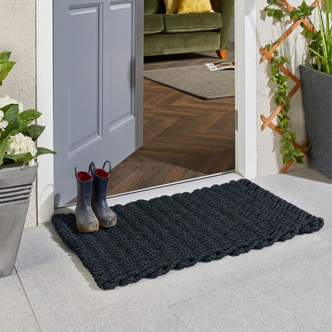 Outdoor Rope Doormat - Black