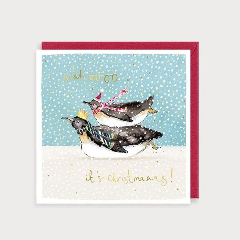 Penguins Wahoo It's Christmas Card