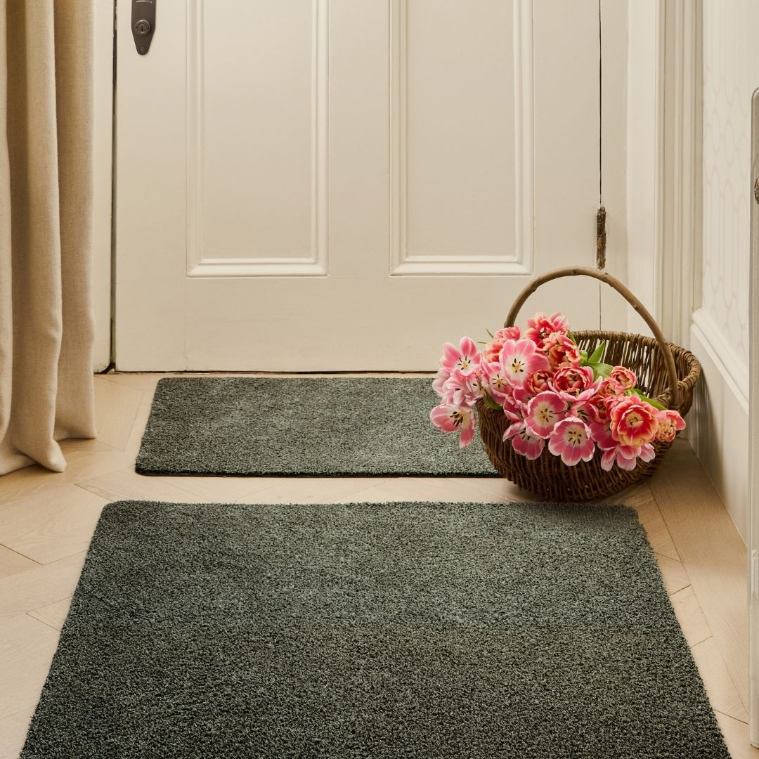 Hug Rug Doormat Plain Fleck Sage Green