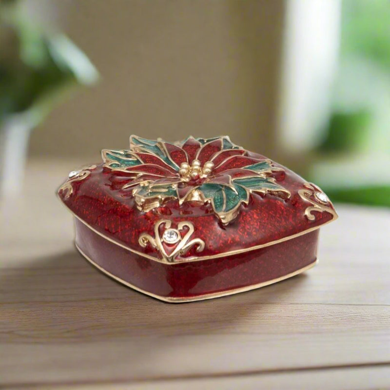 Poinsettia Trinket Box