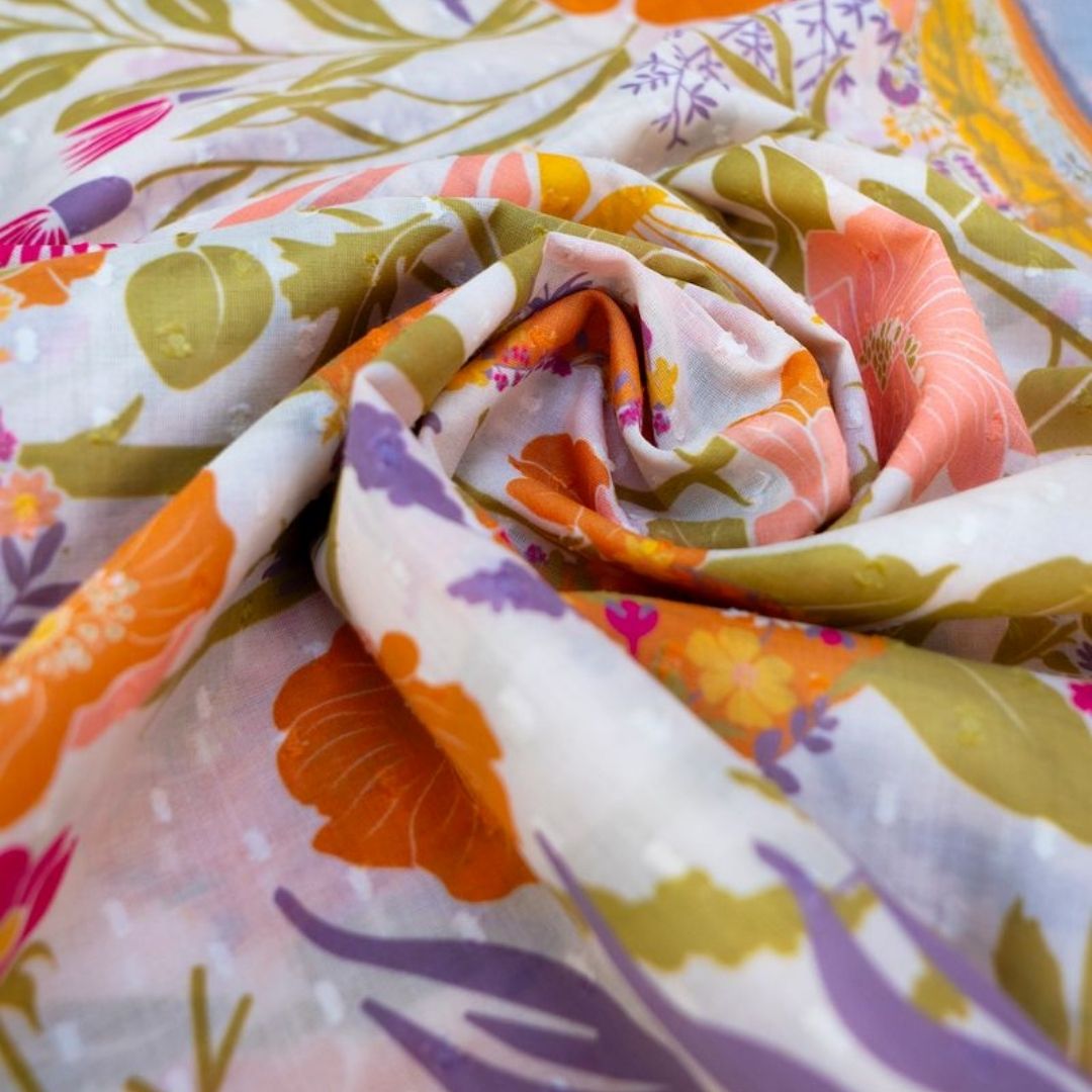 Cotton Scarf Birds In Bloom