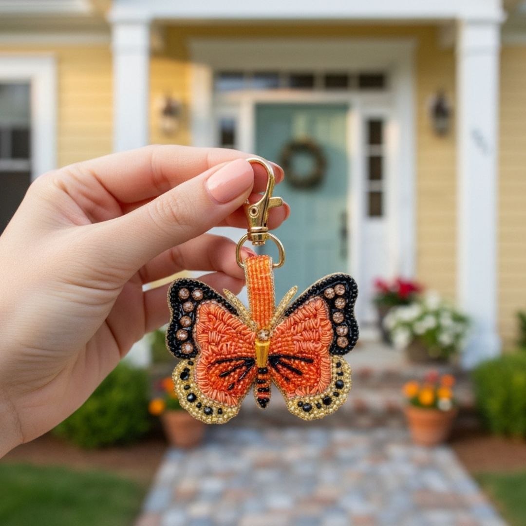 Beaded Keyring - Bonny Butterfly