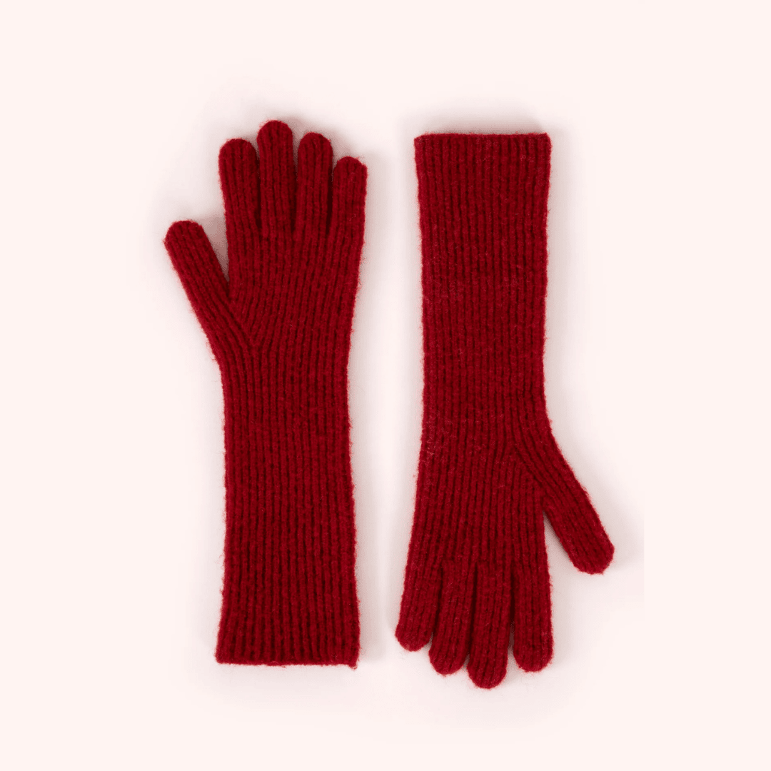 Sofia Long Gloves - Scarlet