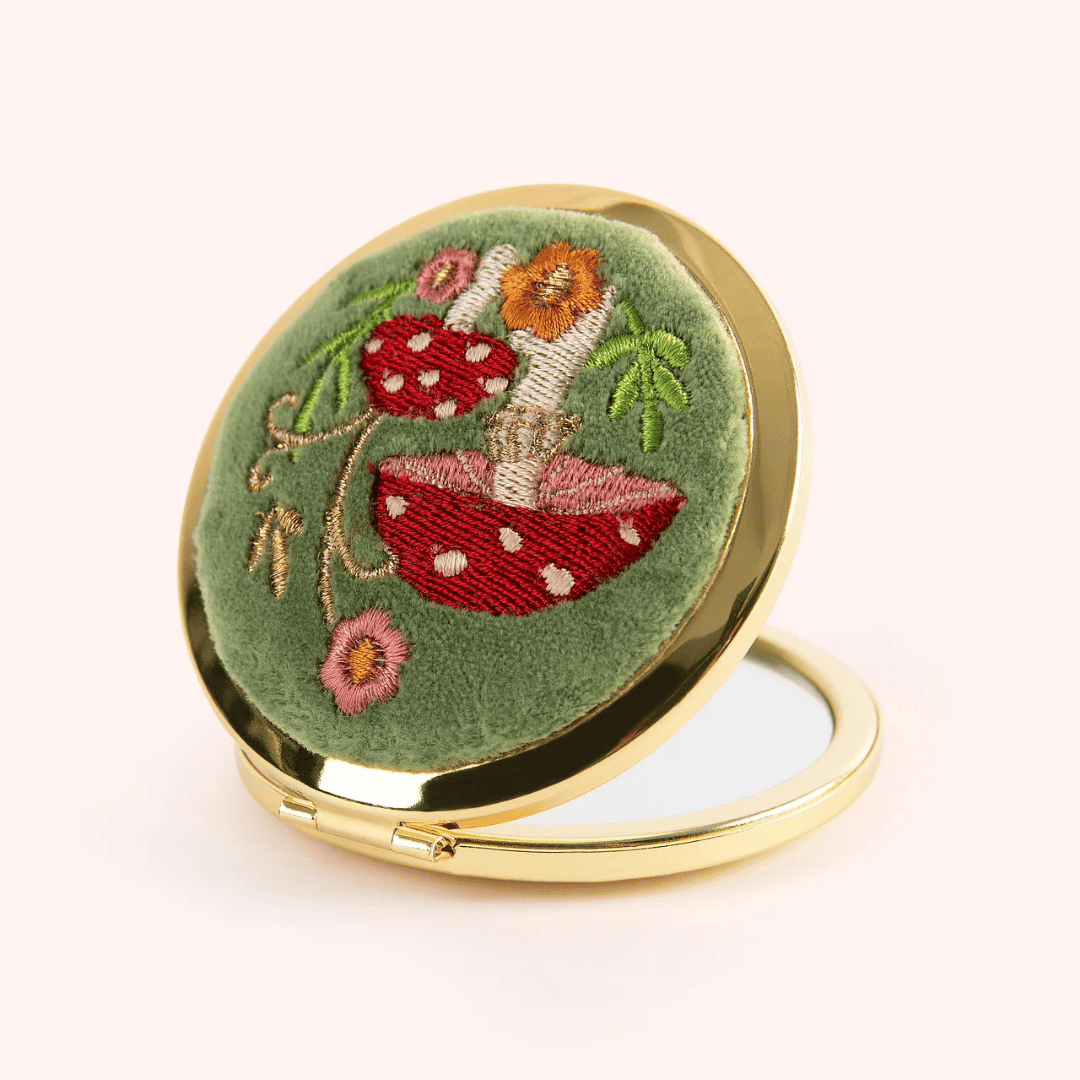 Toadstools Embroidered Mirror
