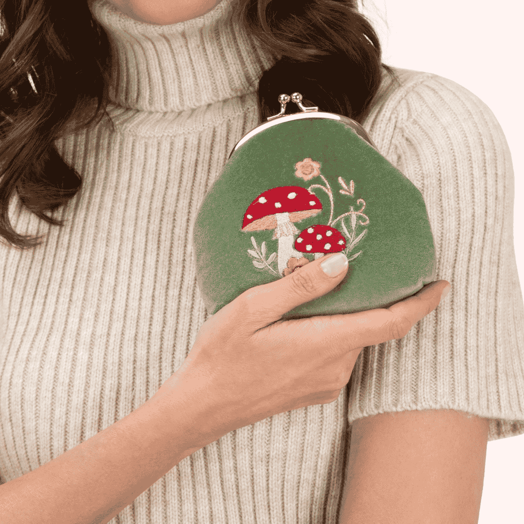 Toadstools Velvet Coin Purse