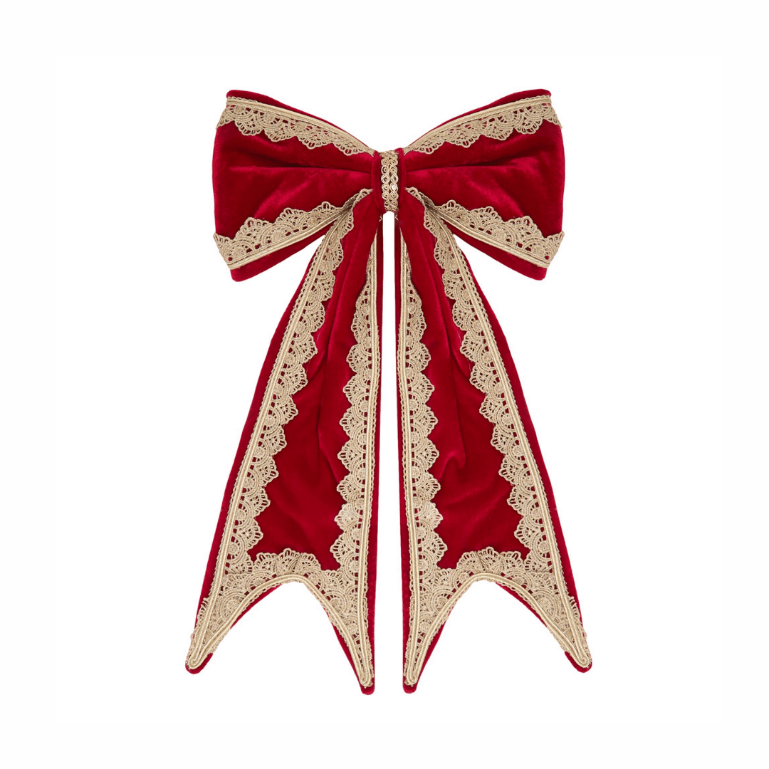 Regal Red Bow Gold Trim