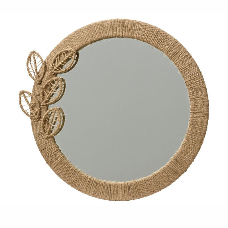 Round Mirror Natural Leaf