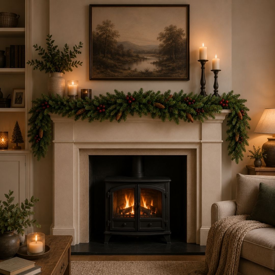 Christmas Garland Rutland Pine 9ft with Berries