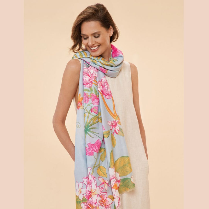 Scarf - Floral Jungle Lavender Print - The Garden HousePowder