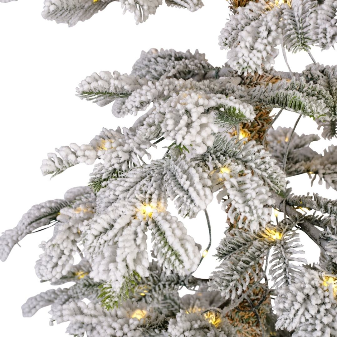 Christmas Snowy Alpine Fir Tree Pre-Lit 2.1m