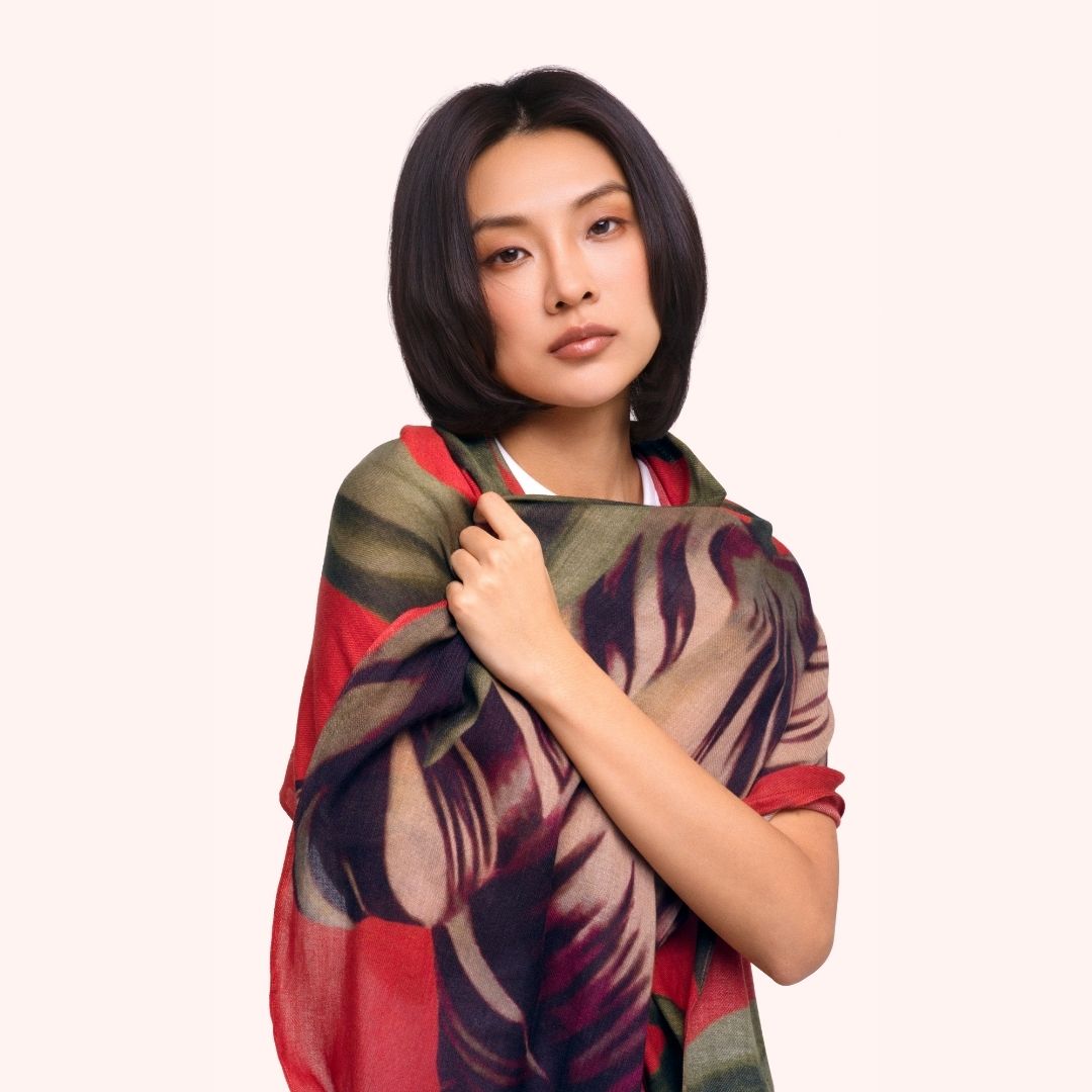 Wool Wrap Scarf - Tulip