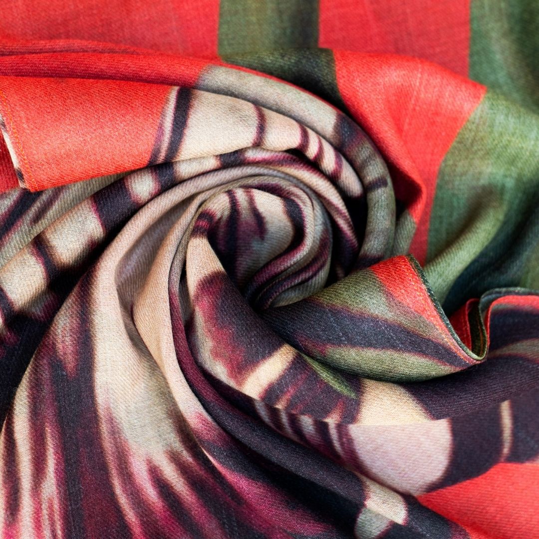 Wool Wrap Scarf - Tulip