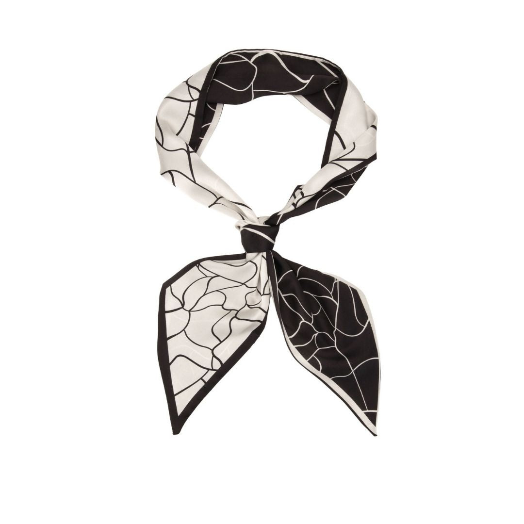 Neck Tie Cream and Black Swirl