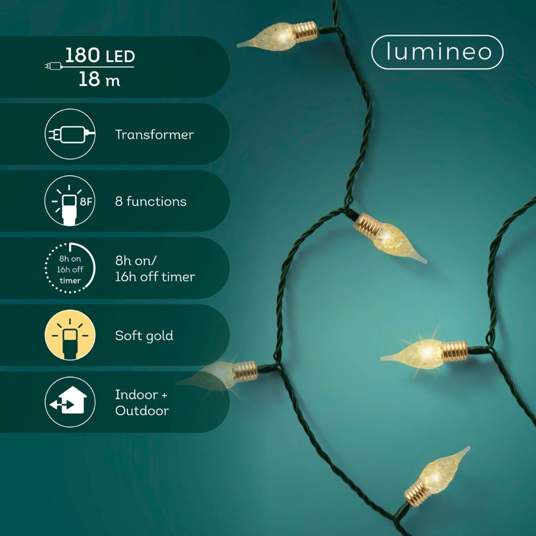 Christmas LED Vintage Lights Soft Gold 180 LED