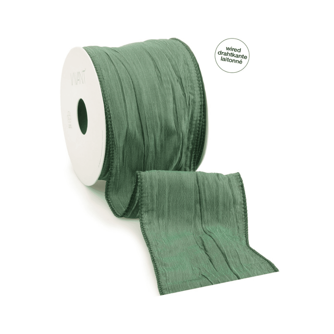 Crushente Wired Ribbon - Green