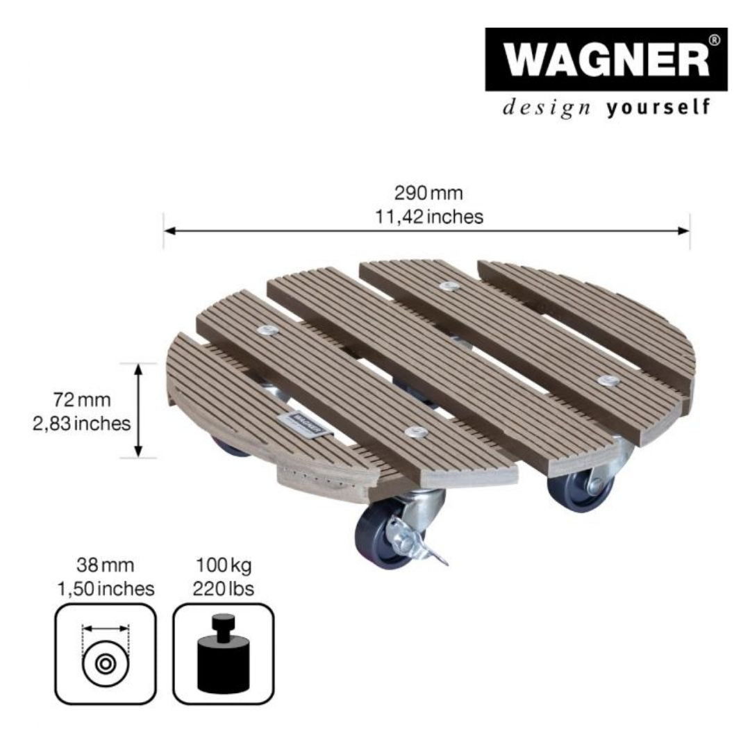 Plant Trolley Indoor/Outdoor Round - Taupe