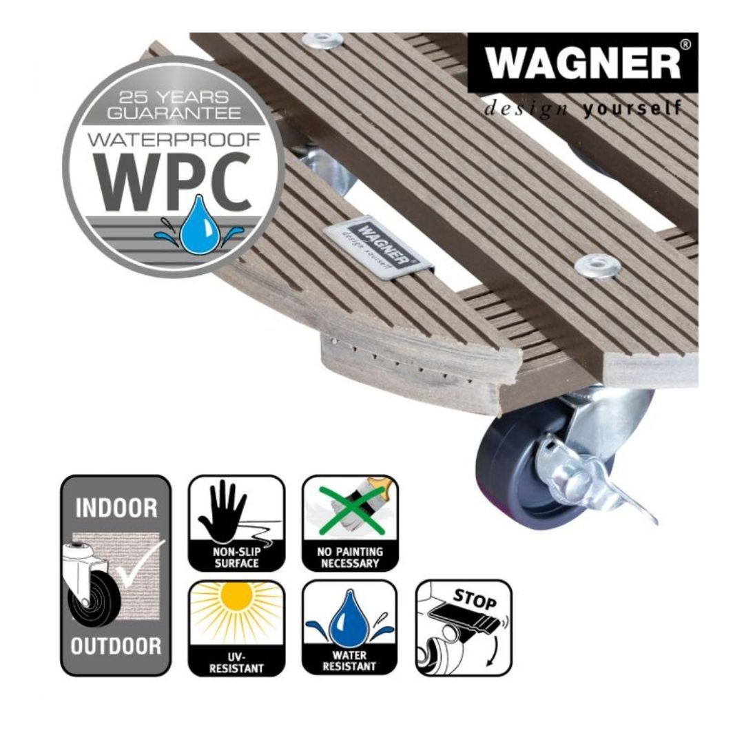 Plant Trolley Indoor/Outdoor Round - Taupe