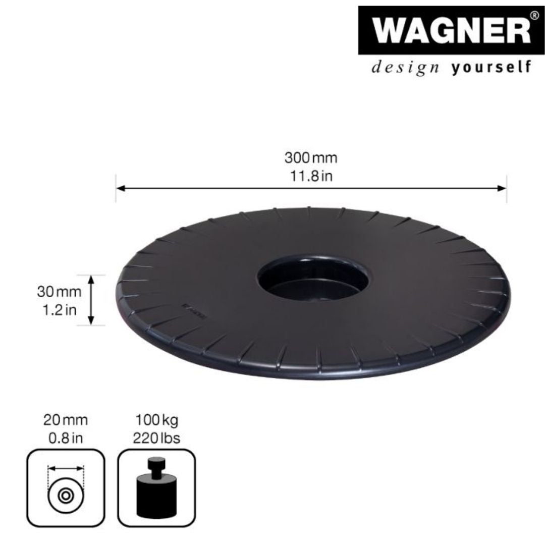 Plant Trolley Indoor Round Ultra Flat - Black