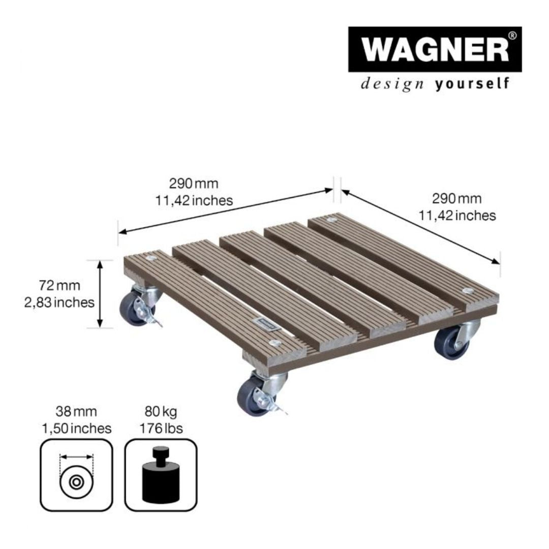 Plant Trolley Indoor/Outdoor Square - Taupe