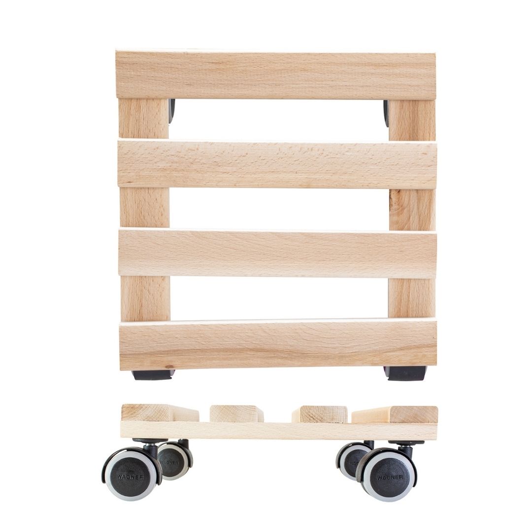 Plant Trolley Indoor Square - Beech Wood 25cm