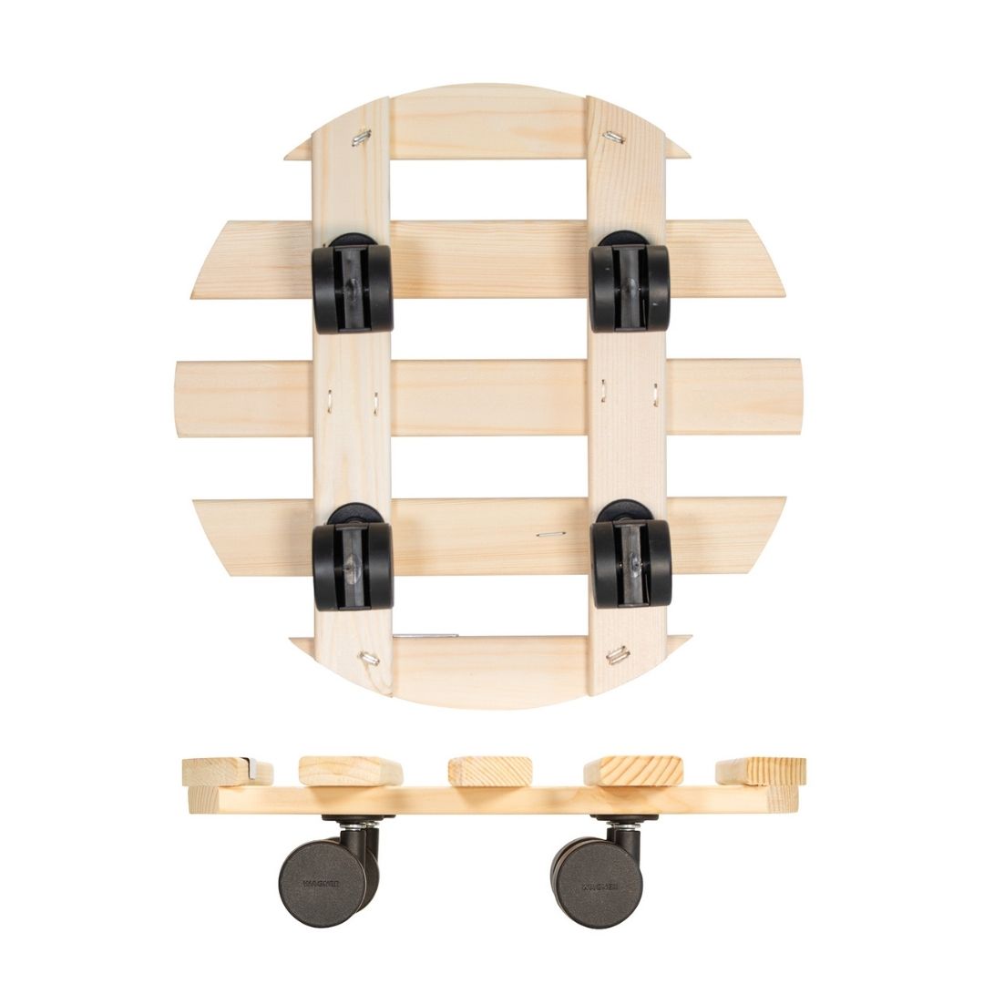 Plant Trolley Indoor Round Wood - Cherry Blossom