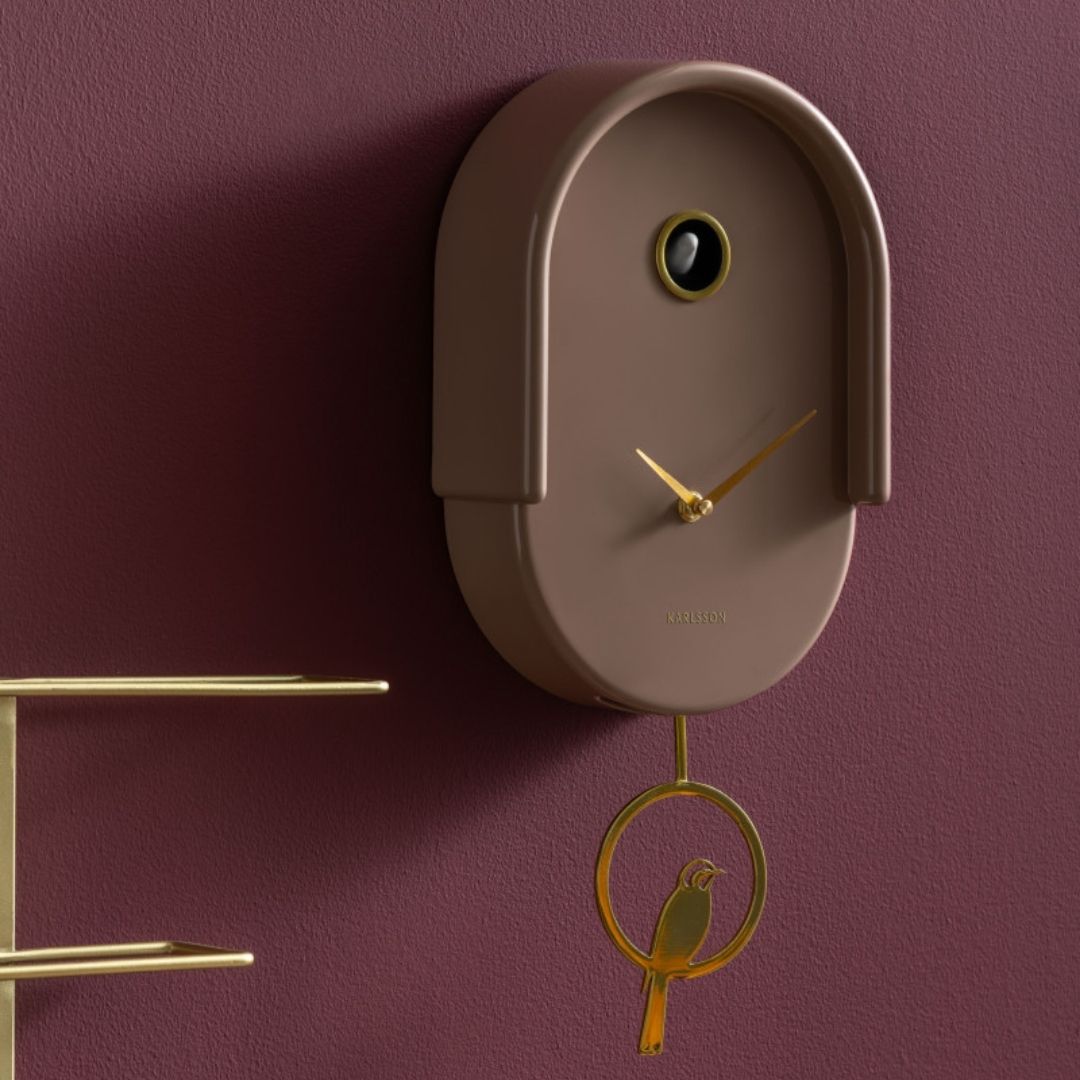 Wall Clock Tweet - Mocha Brown