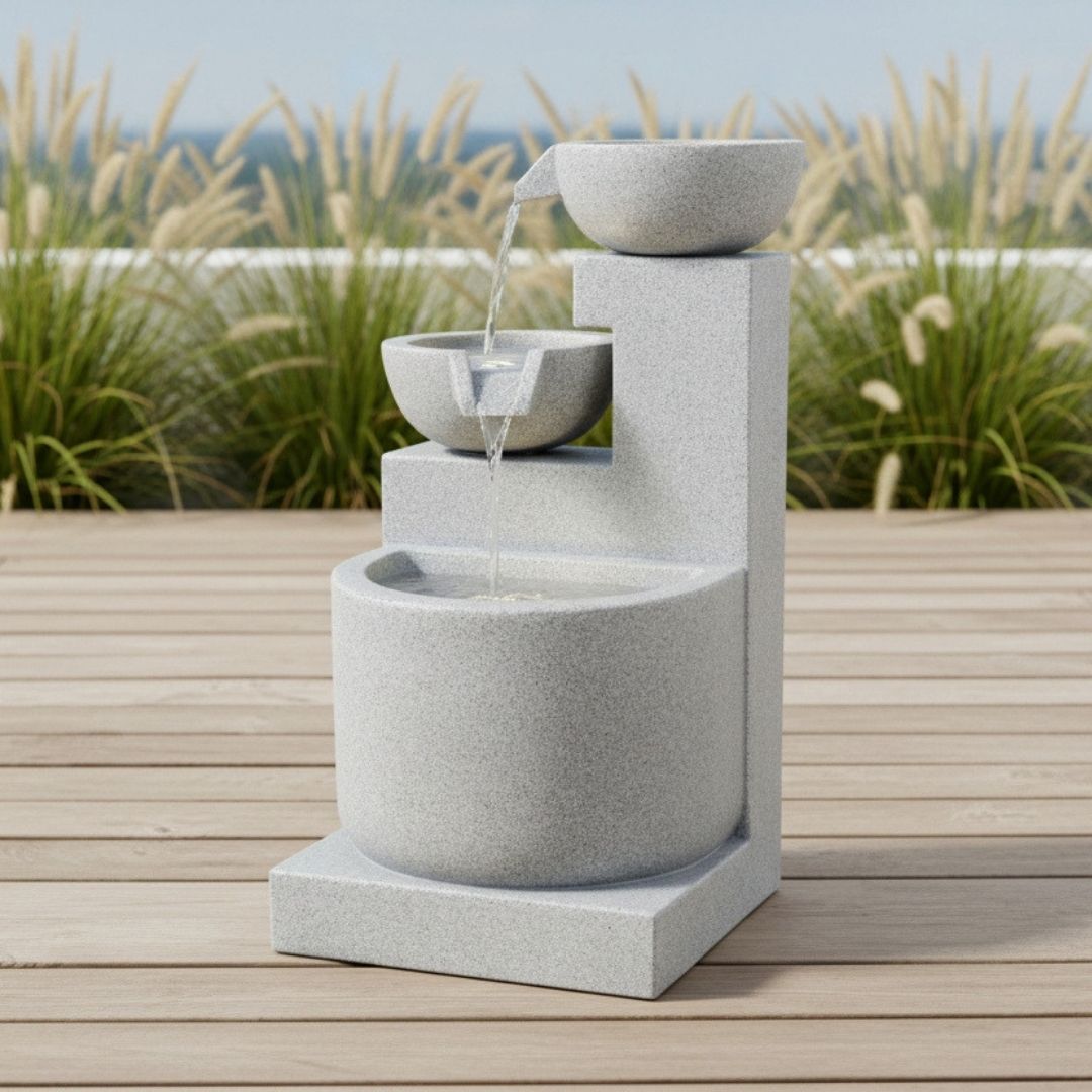 Water Feature Pots Light Grey