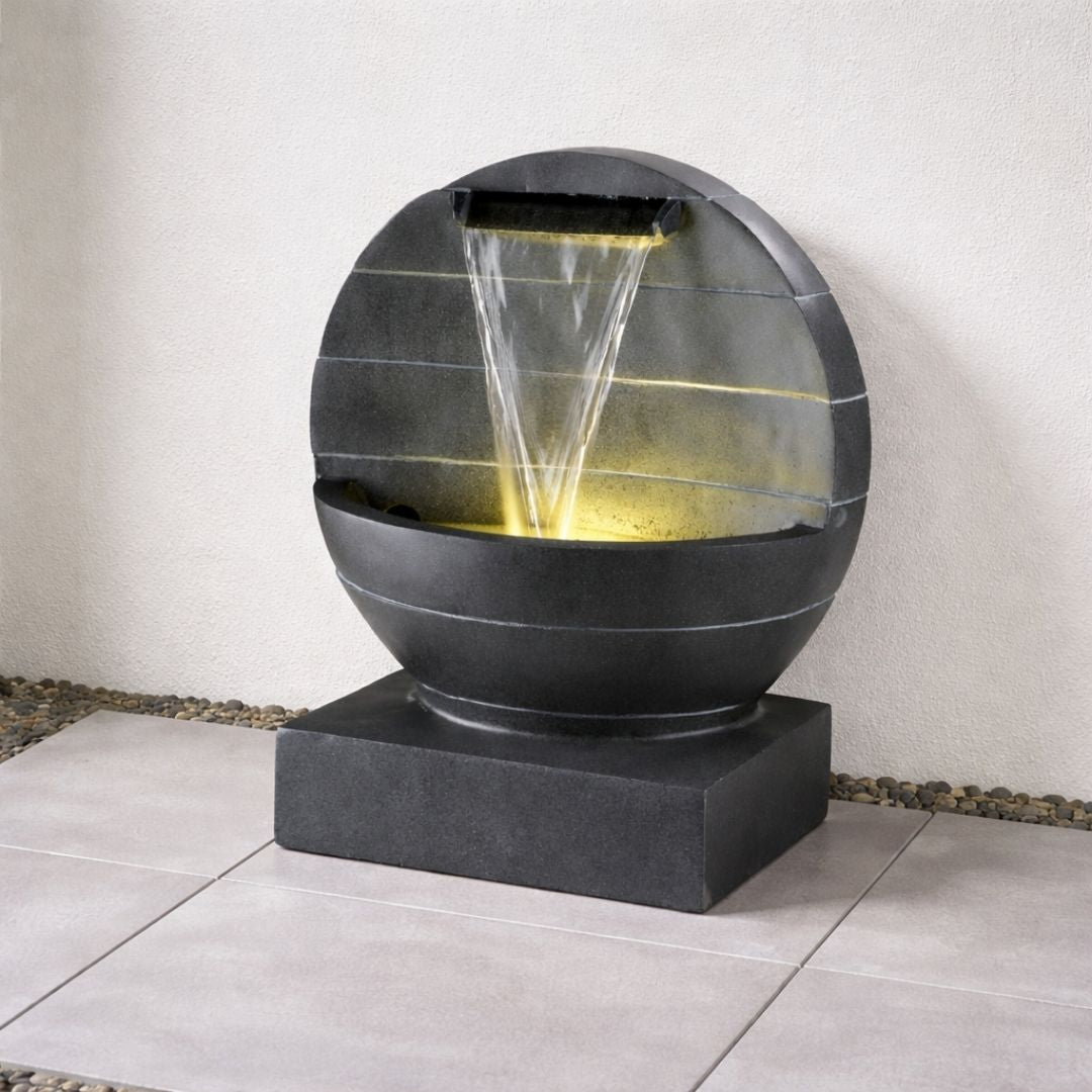 Water Feature Round Dark Grey - Small